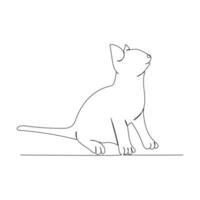 desenho de linha contínua de um gato fofo. arte do minimalismo. vetor