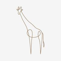 arte de linha de vetor simples de girafa
