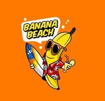 ilustração vetorial de praia de banana vetor
