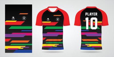 modelo de design de esporte de camisa de futebol colorida vetor