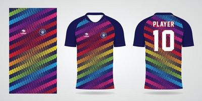 modelo de design de esporte de camisa de futebol colorida vetor