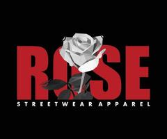 ilustração estética de design de camiseta de flor rosa, gráfico vetorial, pôster tipográfico ou camiseta street wear e estilo urbano vetor