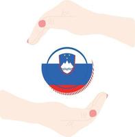 bandeira desenhada à mão da eslovénia, eur desenhada à mão vetor