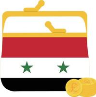 bandeira desenhada à mão da síria, libra síria desenhada à mão vetor