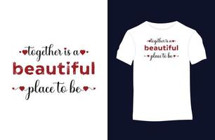 design de t-shirt de vetor dos namorados com silhuetas, tipografia, impressão, ilustração vetorial