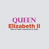 rainha elizabeth ii morre aos 96 anos banner de texto, pôster, camiseta, modelo vetorial vetor