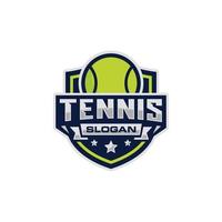 ilustração vetorial de design de logotipo de emblema de tênis vetor