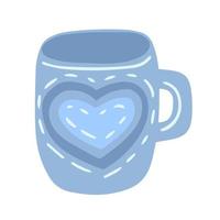 doodle xícara de chá com clip-art de vetor de coração