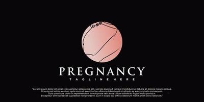 design de modelo de logotipo de gravidez com vetor premium simples de conceito