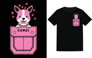 design de camiseta de cachorro vetor