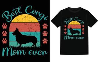 design de camiseta de cachorro vetor