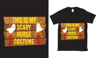 este é o meu design de camiseta de halloween de fantasia de enfermeira assustadora vetor