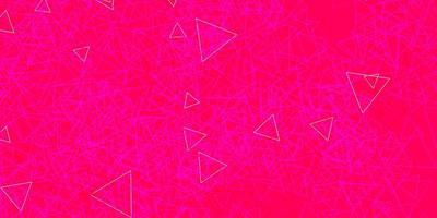 textura vector rosa, vermelho claro com triângulos aleatórios.