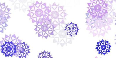 fundo vector roxo claro com flocos de neve de Natal.