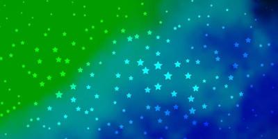textura vector azul e verde escuro com belas estrelas.