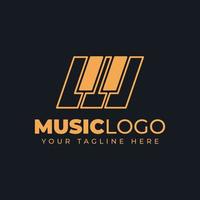 logotipo de música com ícone de símbolo de letra m vetor