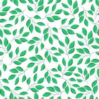 sem costura padrão de folhas verdes de uma árvore de folha caduca. ilustração vetorial de galhos de arbustos, fundo natural vetor