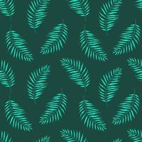 conjunto de folha de palmeira verde padrão sem emenda. ilustração vetorial plantas tropicais vetor