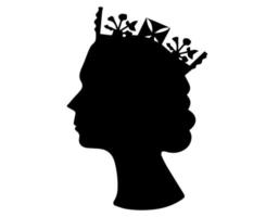 elizabeth rainha rosto retrato britânico reino unido 1926 2022 nacional europa país ilustração vetorial abstrato design preto vetor