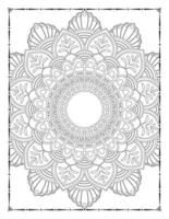interior de uma página para colorir. mandala preto e branco para colorir interior de páginas. decoração mandala ornamento design conjunto vector. vetor de padrão mandala vintage.