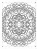 interior de uma página para colorir. mandala preto e branco para colorir interior de páginas. decoração mandala ornamento design conjunto vector. vetor de padrão mandala vintage.