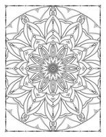 mandala preto e branco para colorir interior de páginas. interior de uma página para colorir. doodle arte de linha de mandala. decoração mandala ornamento design conjunto vector. vetor