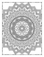 interior de uma página para colorir. mandala preto e branco para colorir interior de páginas. decoração mandala ornamento design conjunto vector. vetor de padrão mandala vintage.