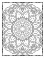 interior de uma página para colorir. mandala preto e branco para colorir interior de páginas. decoração mandala ornamento design conjunto vector. vetor de padrão mandala vintage.