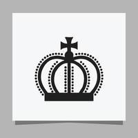 imagem vetorial de ilustração de logotipo da mão da coroa do rei desenhada em papel branco vetor