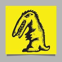 logotipo de dinossauro desenhado em papel vetor