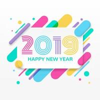 cartão de feliz ano novo de 2019 vetor