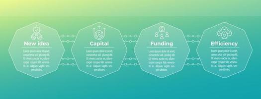 negócios, infográficos de finanças com ícones em formas octogonais vetor