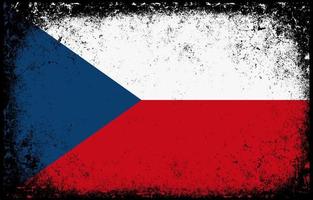 ilustração de bandeira nacional da república tcheca velha grunge sujo vintage vetor