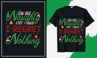 impressão vetorial de design de camiseta de natal vetor