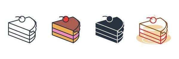 bolo ícone logotipo ilustração vetorial. modelo de símbolo de sobremesa de bolo doce para coleção de design gráfico e web vetor