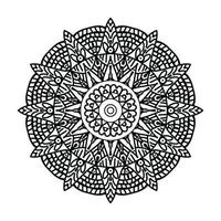 fundo de design de mandala ornamental preto, design de mandala, design de papel de parede de arte de livro de colorir padrão de mandala, mandala preto e branco vetor