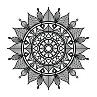 fundo de design de mandala ornamental preto, design de mandala, design de papel de parede de arte de livro de colorir padrão de mandala, mandala preto e branco vetor