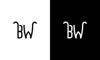 design de logotipo bw. letra bw design de logotipo. design de ícone de logotipo bw em modelo de vetor livre de cores preto e branco.