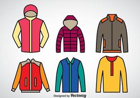 Conjunto de vetores de casaco de inverno
