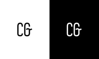 design de logotipo cg. design de logotipo de letra cg. cg logotipo ícone design no modelo de vetor livre de cores preto e branco.