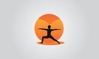 modelo de vetor livre de design de logotipo de estilo de ioga.