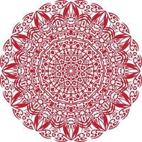 mandala de cor vermelha sobre fundo branco isolado. vetor