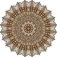 mandala de cor marrom profundo em um design de padrão background.lace branco. vetor