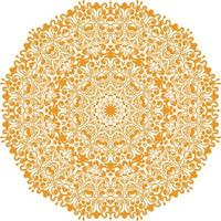 desenho de mandala em um projeto decorativo de cor branca background.yellow. vetor