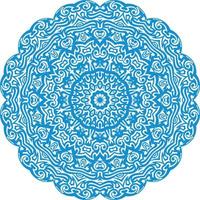 cor azul mandala pattern.floral design de padrão circular.design de padrão circular floral. vetor