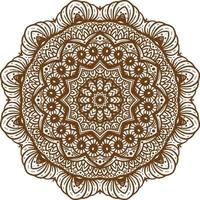 cor marrom escuro mandala pattern.floral circular pattern design.floral circular pattern design. vetor