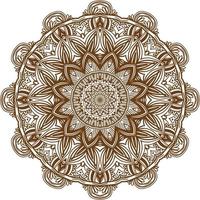 cor marrom escuro mandala pattern.floral circular pattern design.floral circular pattern design. vetor
