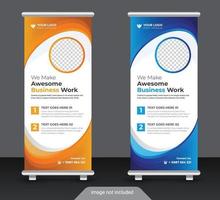 modelo de design de banner de standee colorido corporativo moderno vetor