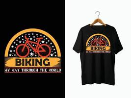 design de camiseta de bicicleta vetor