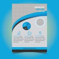 modelo de panfleto de relatório anual de detalhe curvo azul vetor